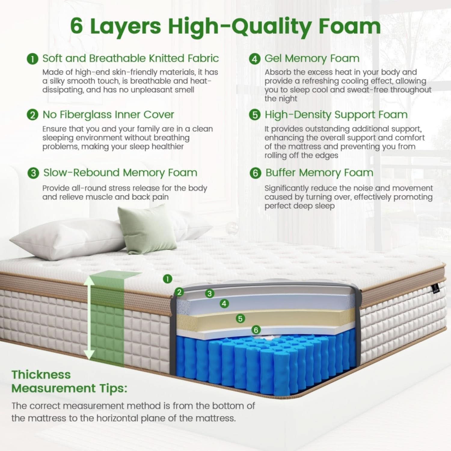 Twin Hybrid Mattress 12 Inch GelMemory Foam Comfort-1