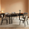 Black Extendable Dining Table 63 Inch For 4 To 6 Guests-0