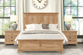 3pc Set Farmhouse Style Full Size Bed Nightstands Plank Bedroom Set