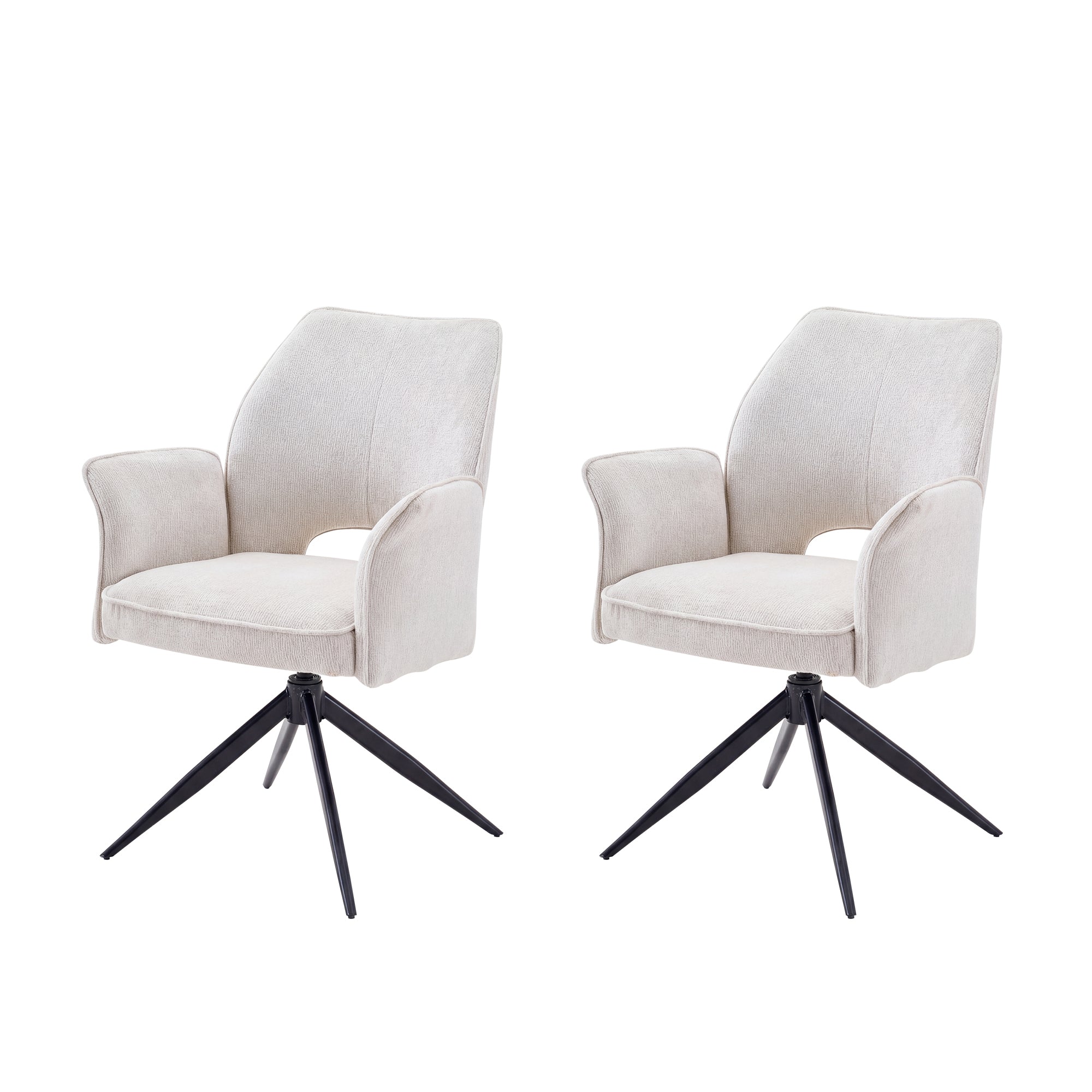 Set of 2  White Modern Dining Chairs