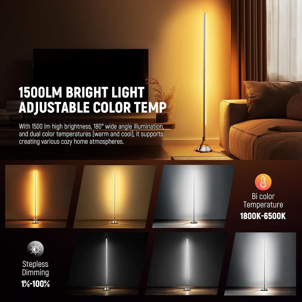 Smart RGBW Floor Lamp Includes 1500 Lumen AppControl