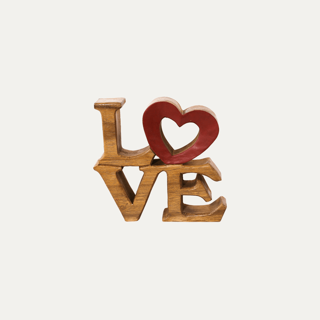 Handcrafted Acacia Wood Heart Sculpture-36