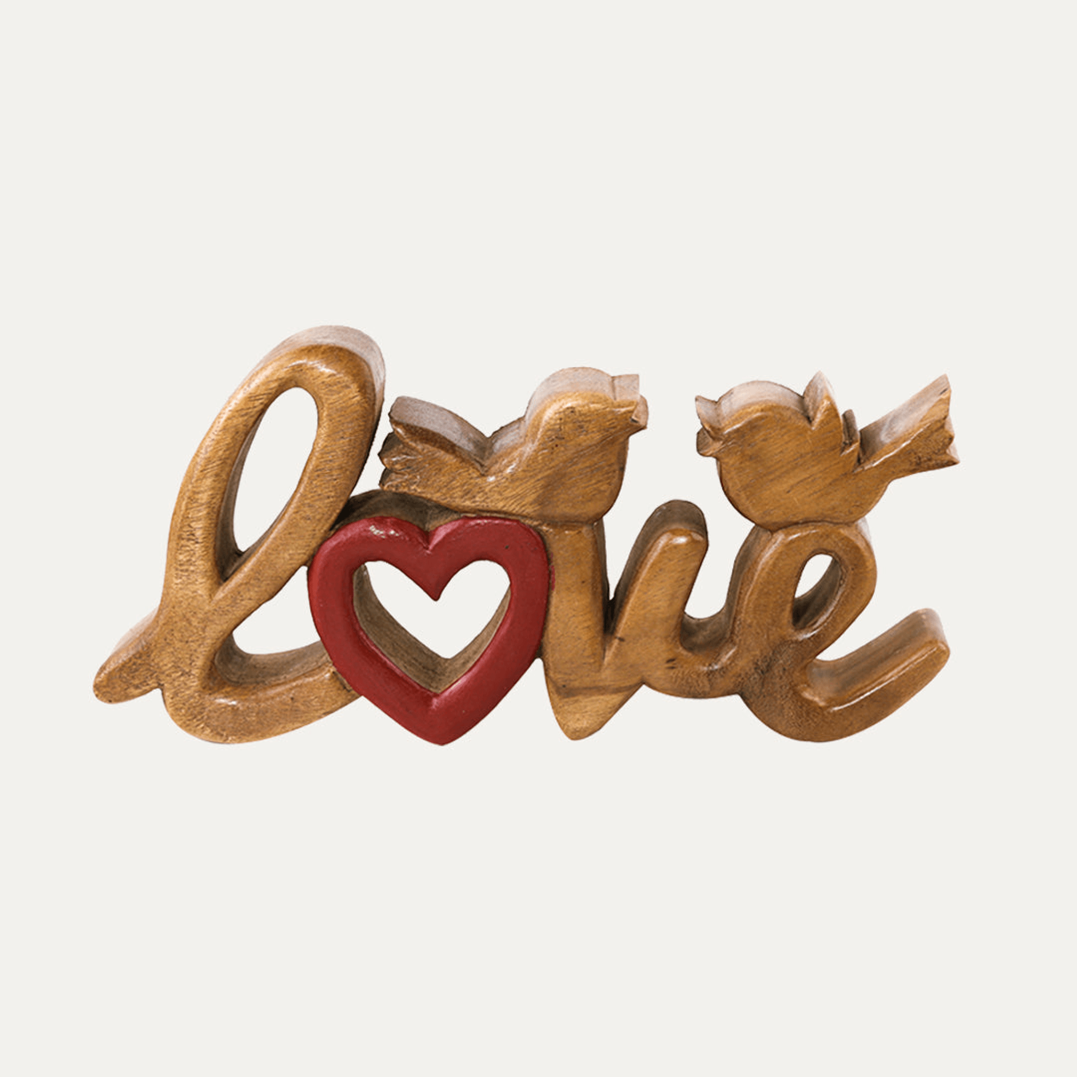 Handcrafted Acacia Wood Heart Sculpture-39