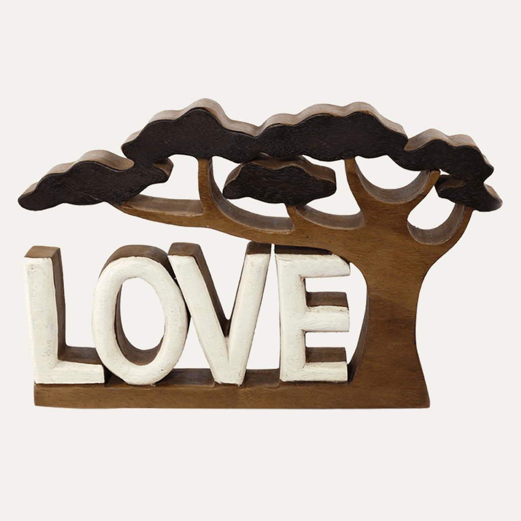 Handcrafted Acacia Wood Heart Sculpture-40