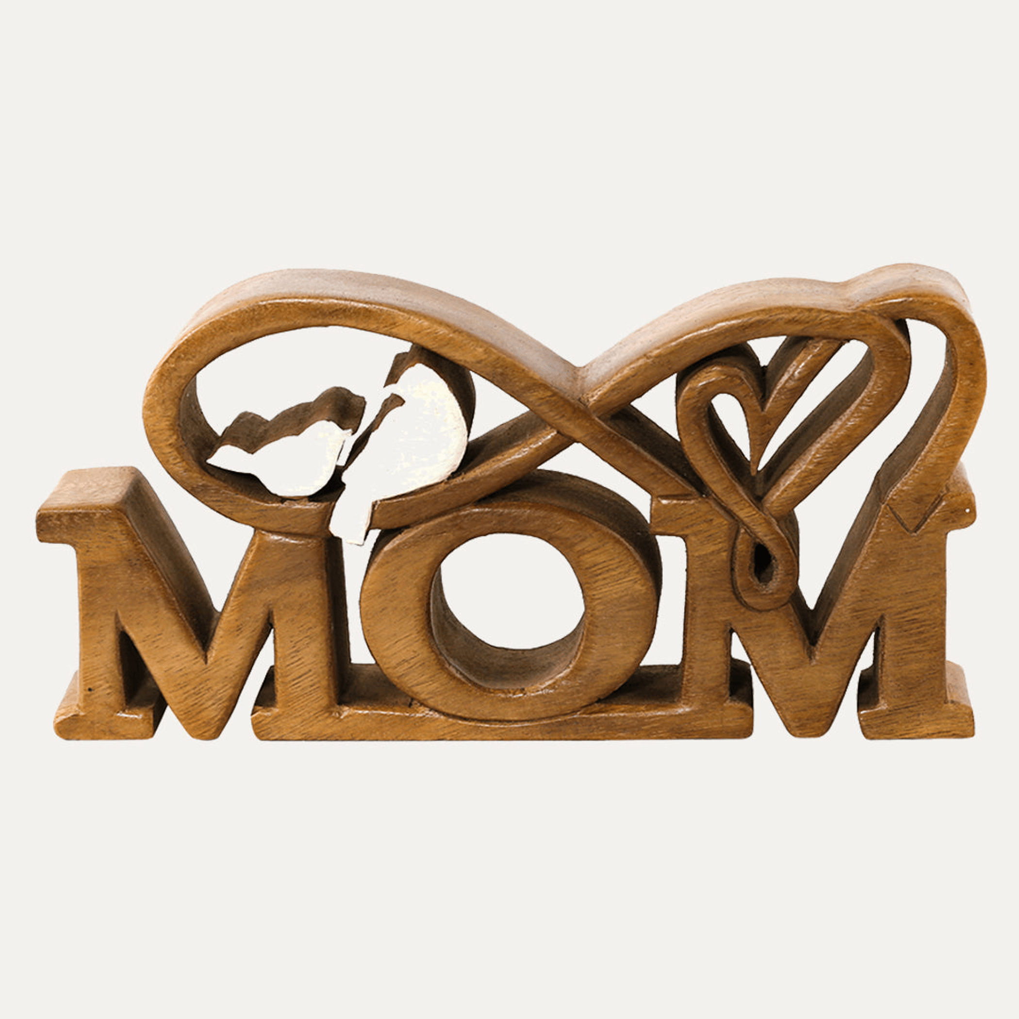 Handcrafted Acacia Wood Heart Sculpture-26