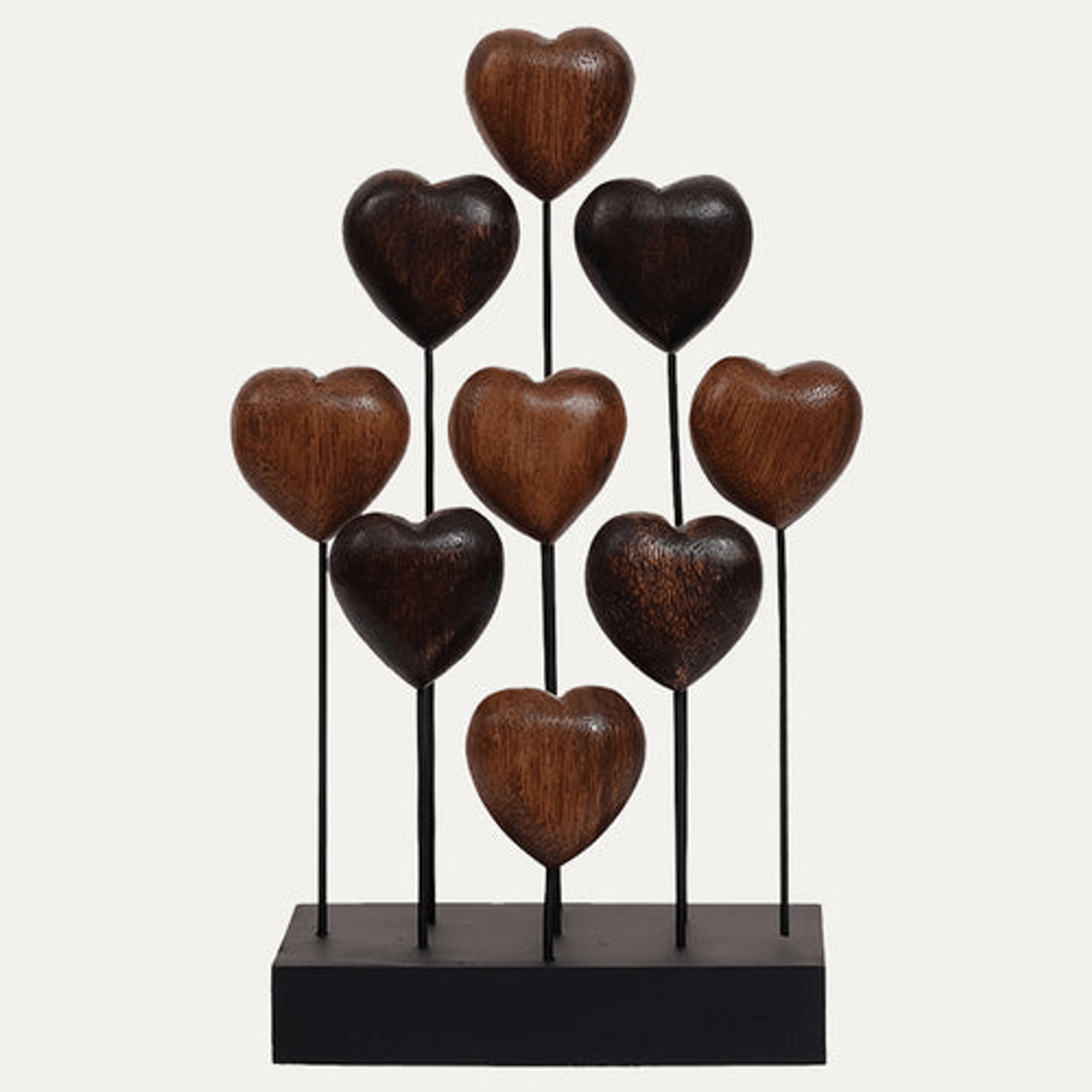 Handcrafted Acacia Wood Heart Sculpture-7
