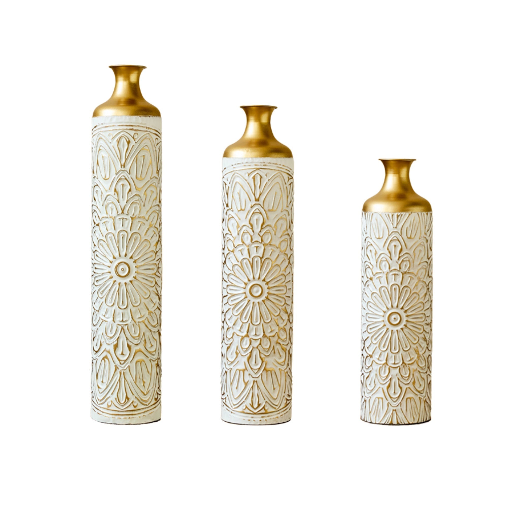 Home Droplet Shaped White Metal Vase