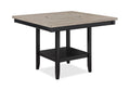 1pc Contemporary Transitional Counter Height Dining Table with 20-Inch Lazy Susan Light Gray Tow-Tone Finish Wooden Wood Veneers Solid Wood Dining Room Furniture