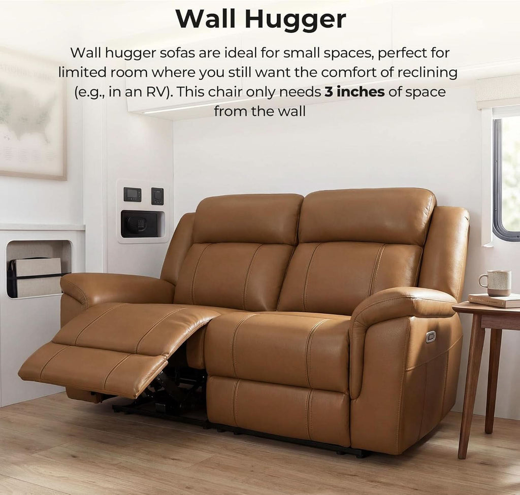 Leather Power Recliner Sectional Featuring USB Ports-2