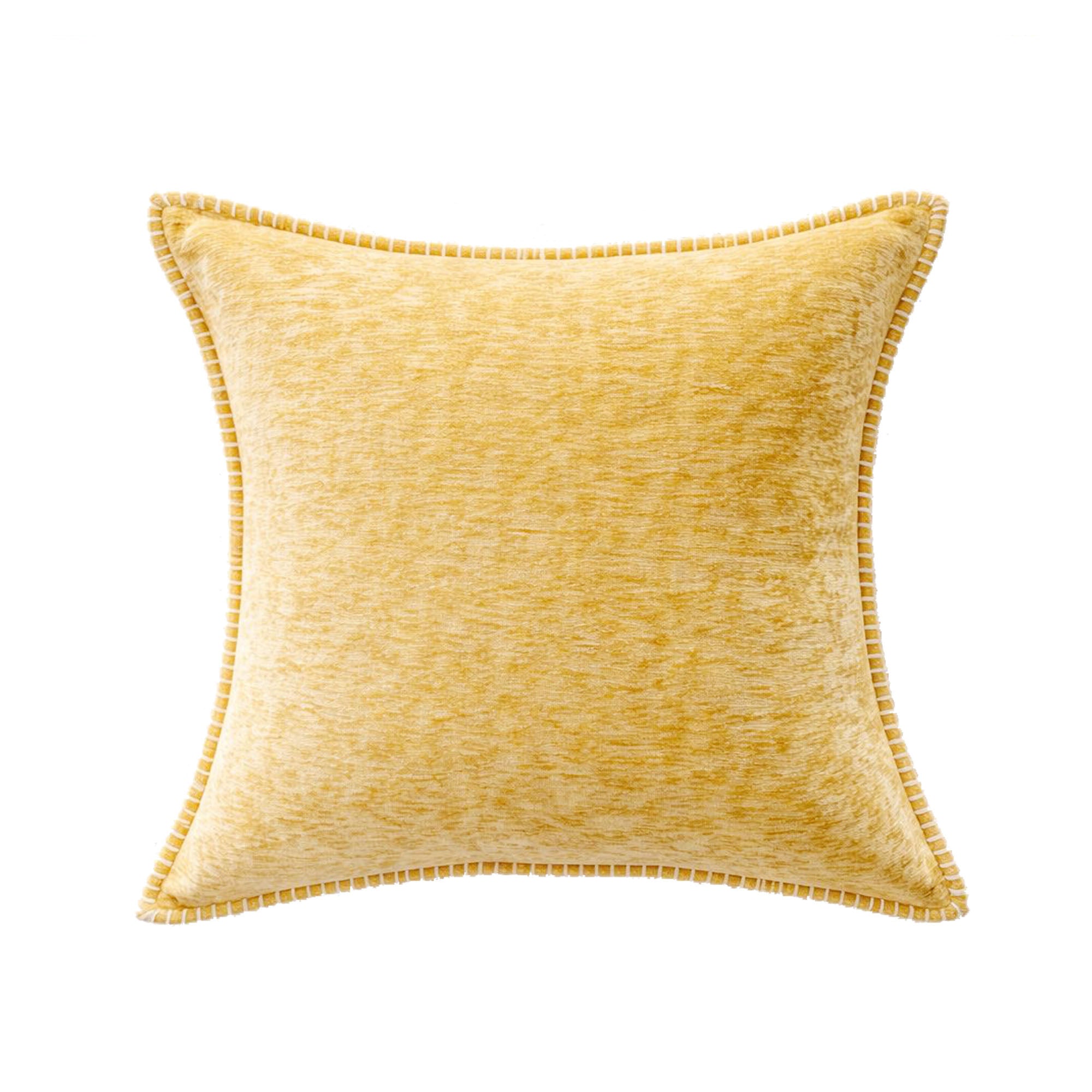 Set of 2  Yellow Textured Throw Pillow