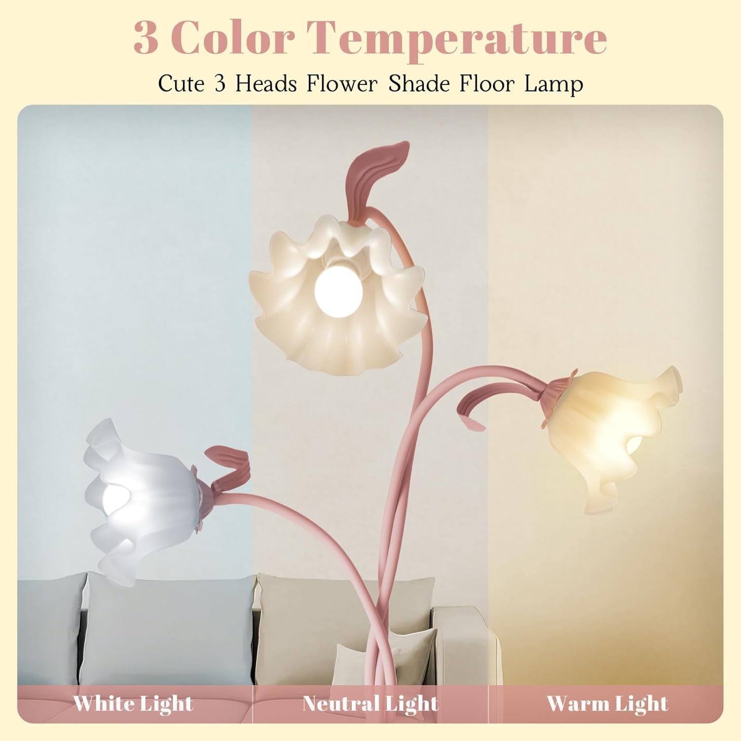Pink Flower Floor Lamp Gooseneck With Temperatures