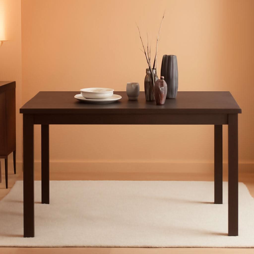 Espresso Finish Rectangular Solid Wood Dining Table Four Seater-0