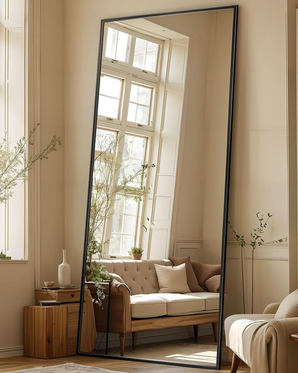 71x28 Inch Black Full Length Floor Mirror For Bedroom-2