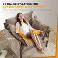 34 Inch Luxuriously Oversized Light Brown Upholstered Accent Chairs