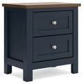 Landocken - Two Drawer Night Stand - Brown / Blue-0