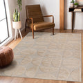Step Collection High-Low Beige Indoor Area Rug, 7'9''x10', Modern, Contemporary, Geometric, Bohemian, Bedroom, Kitchen, Living Room, Non Shedding Carpet