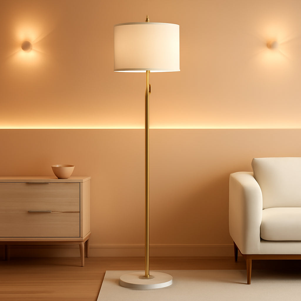 Gilded Contemporary Floor Lamp Marble Base Dimming