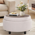 Beige Storage Ottoman