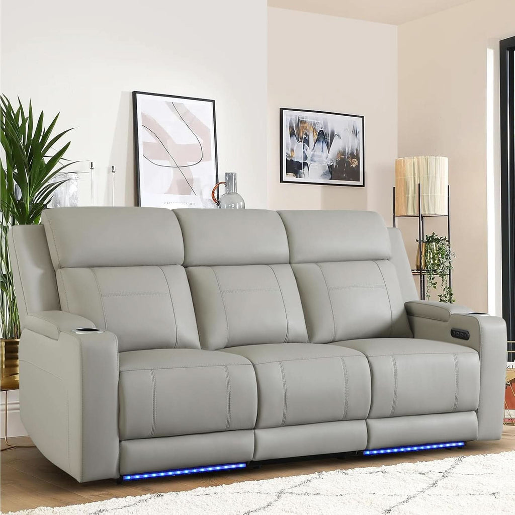 Power Recliner Sofa With Adjustable Headrest USB Charging-2