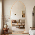 Freestanding Full Length Floor Mirror Walnut Finish-0