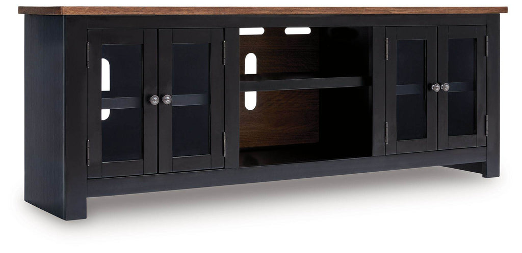 Wildenauer - XL TV Stand With Fireplace Option - Brown / Black-1