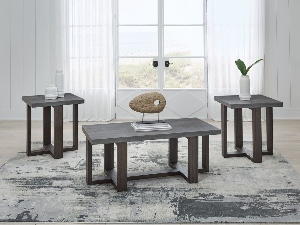 Dynnford - Occasional Table Set (Set of 3) - Gray / Brown-2