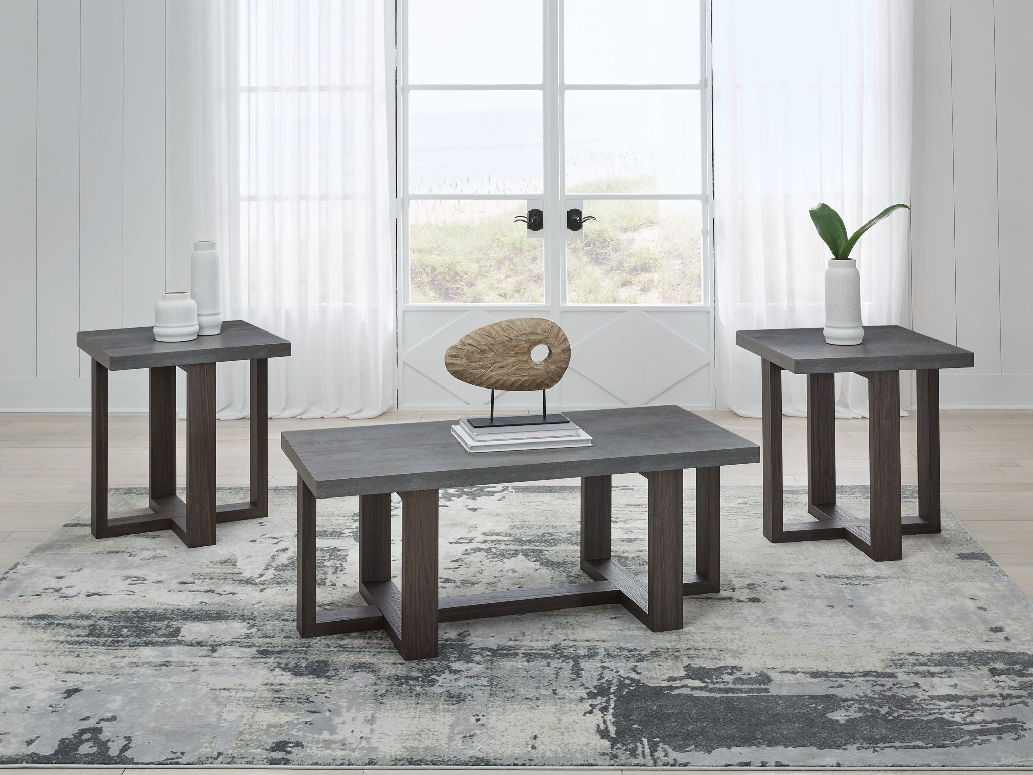 Dynnford - Occasional Table Set (Set of 3) - Gray / Brown-2