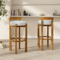Ivory Elise Indoor Wooden Low Back Barstool Set of 2