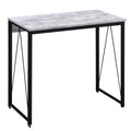 Antique White and Black Writing Desk with Metal Sled Base