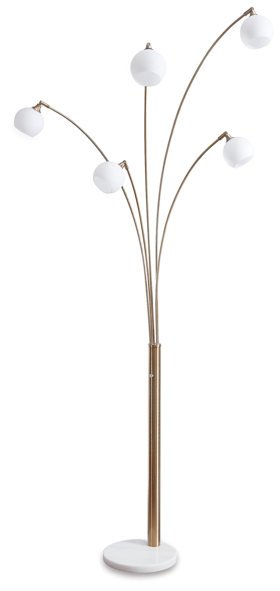 Taliya - Metal Arc Lamp  - Champagne / White-0
