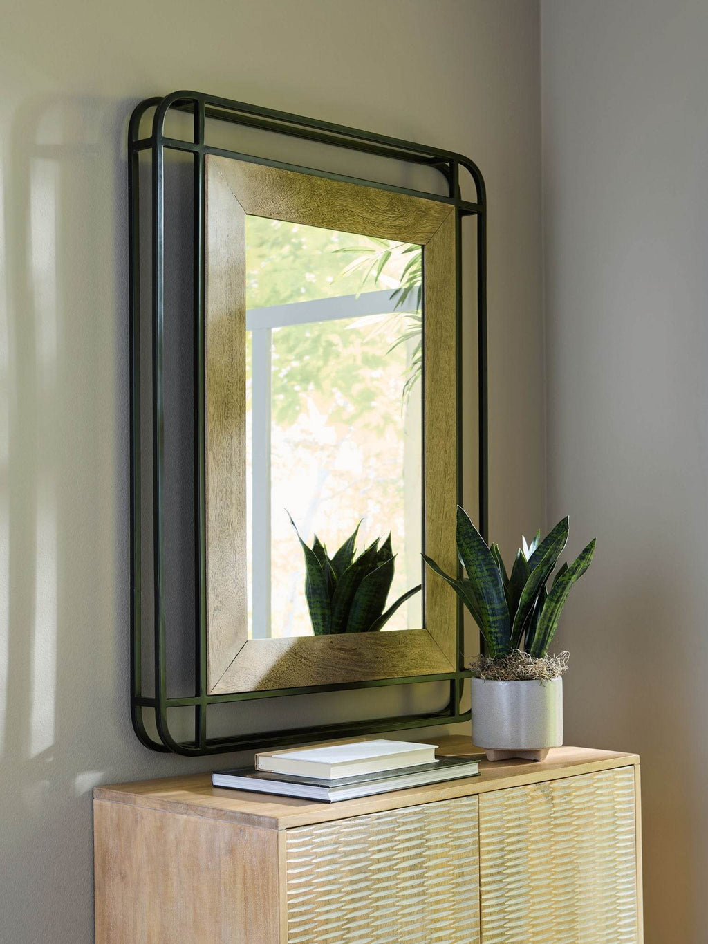 Beelman - Accent Mirror - Black / Brown-1