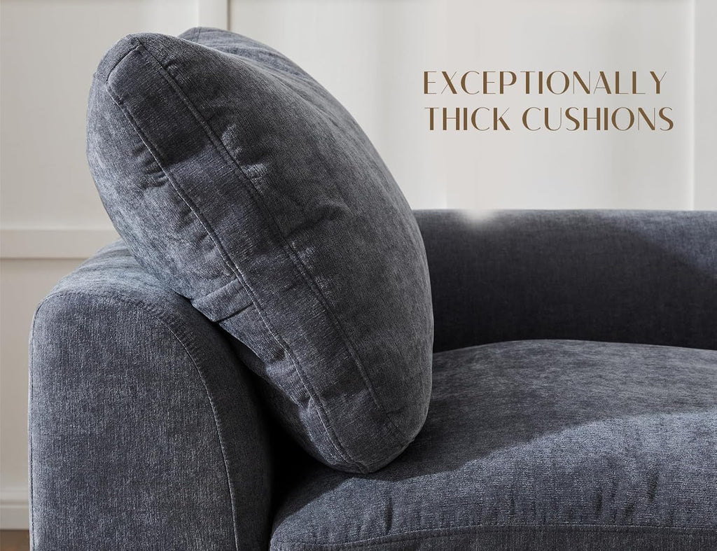110 Inch Cloud Convertible Sectional Sofa Grey Fabric-2