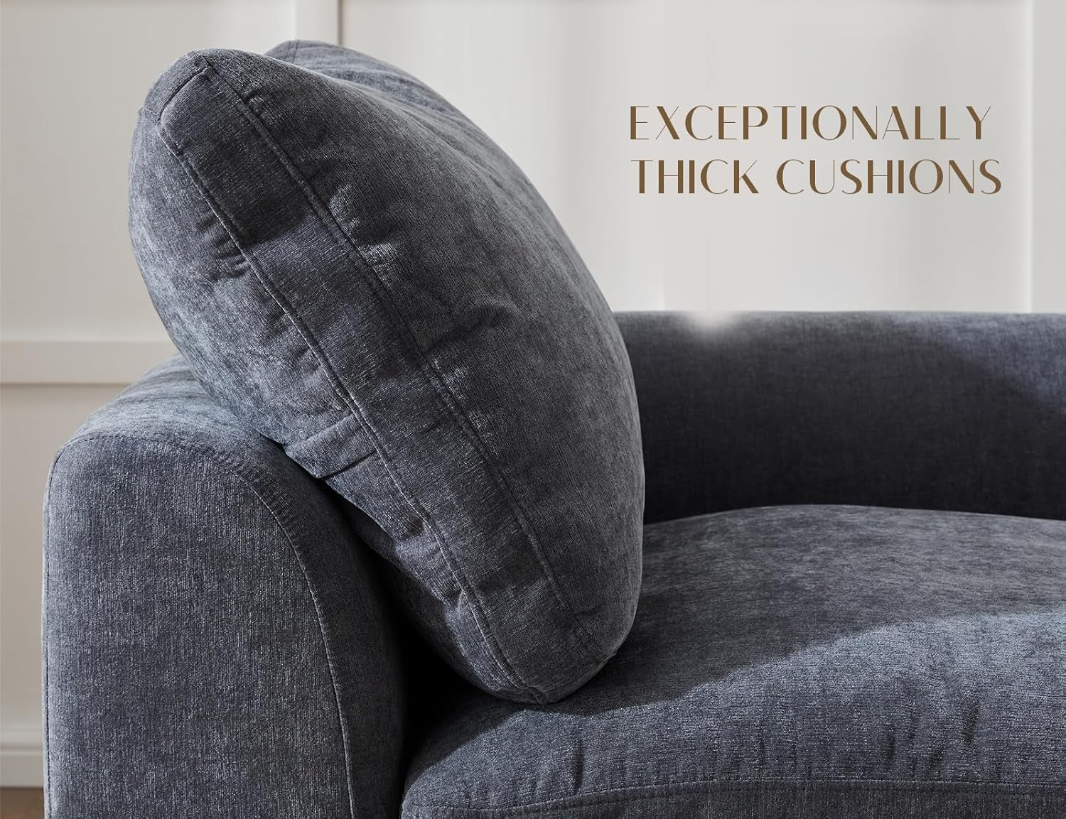 110 Inch Cloud Convertible Sectional Sofa Grey Fabric-2