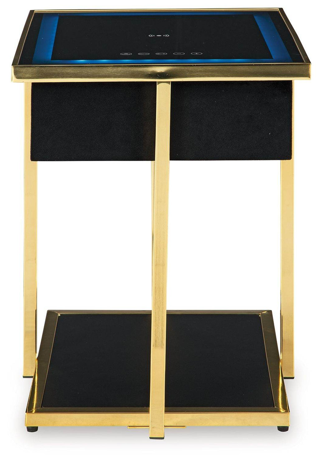 Rexwell - Accent Table With Speaker - Black / Gold Finish-2