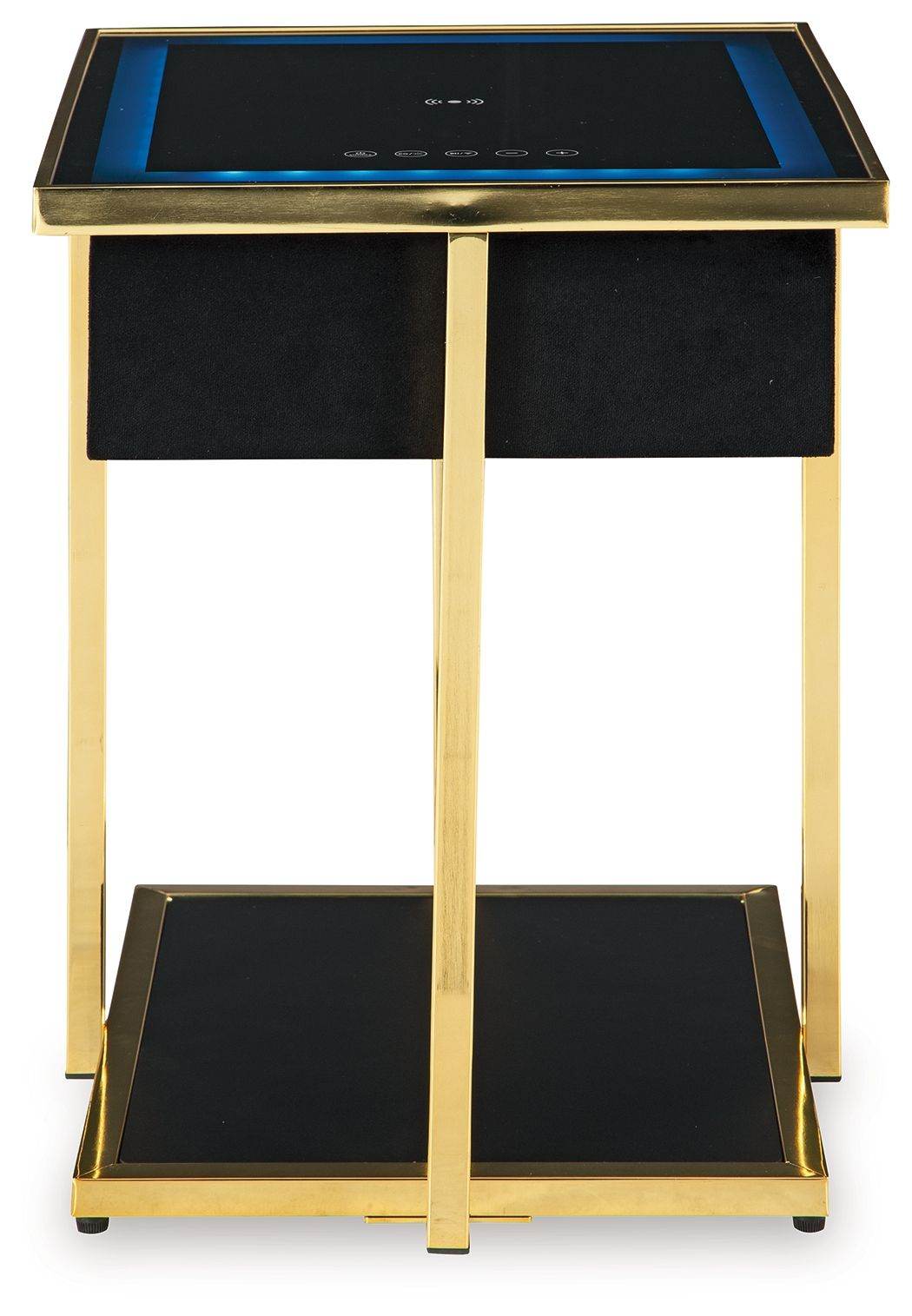 Rexwell - Accent Table With Speaker - Black / Gold Finish-2