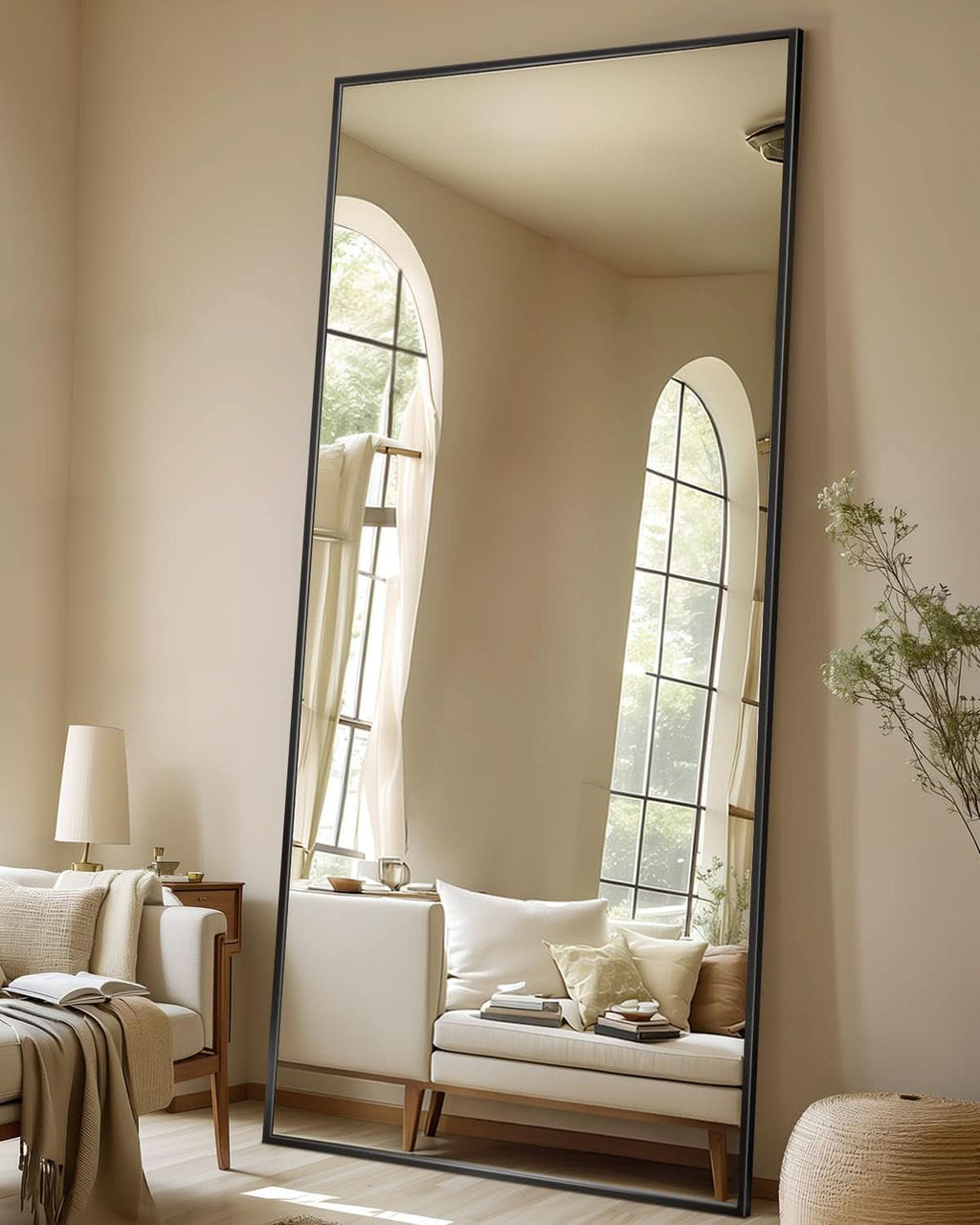 71x28 Inch Black Full Length Floor Mirror For Bedroom-4