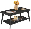 MAEZO Charcoal Gray Two Tier Coffee Table Rectangular