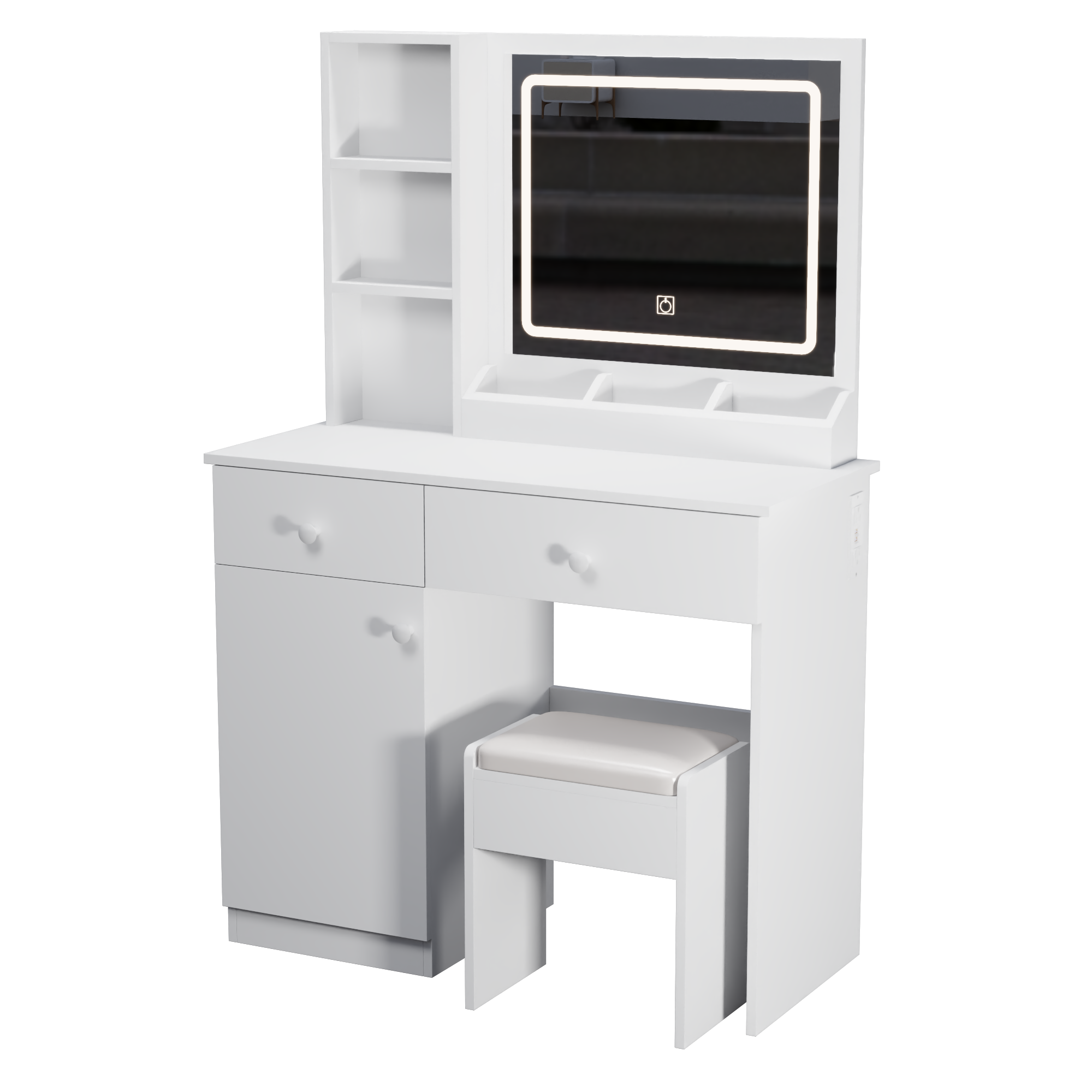 Fashion Vanity Desk with Mirror and Adjustable Lights
