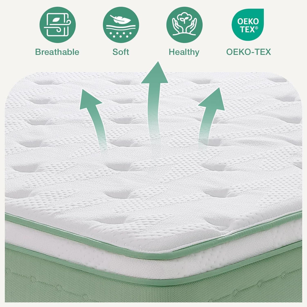 Twin Memory Foam Mattress Therapeutic Ergonomic Design-4