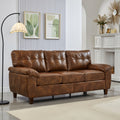 Three Seater Sofa Modern Design Faux Leather Couch