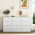 White  Wooden Dresser with 9 Drawers Dresser