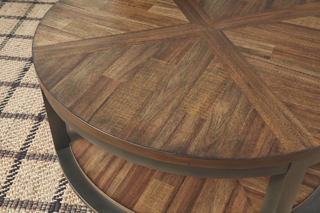 Roybeck - Occasional Table Set (Set of 3) - Light Brown / Bronze-2