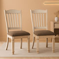20 Inch Upholstered Dining Chair Antique White Set Of 2-0