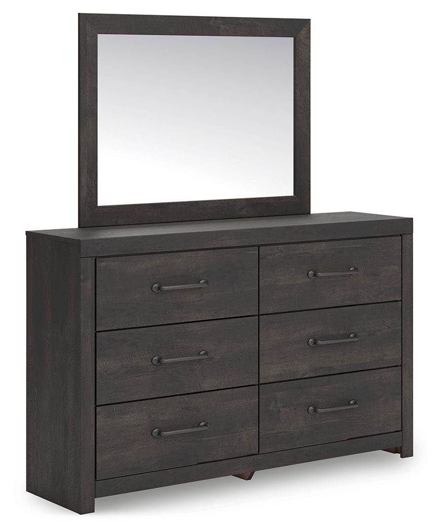 Hollivern - Dresser And Mirror - Dark Gray-0