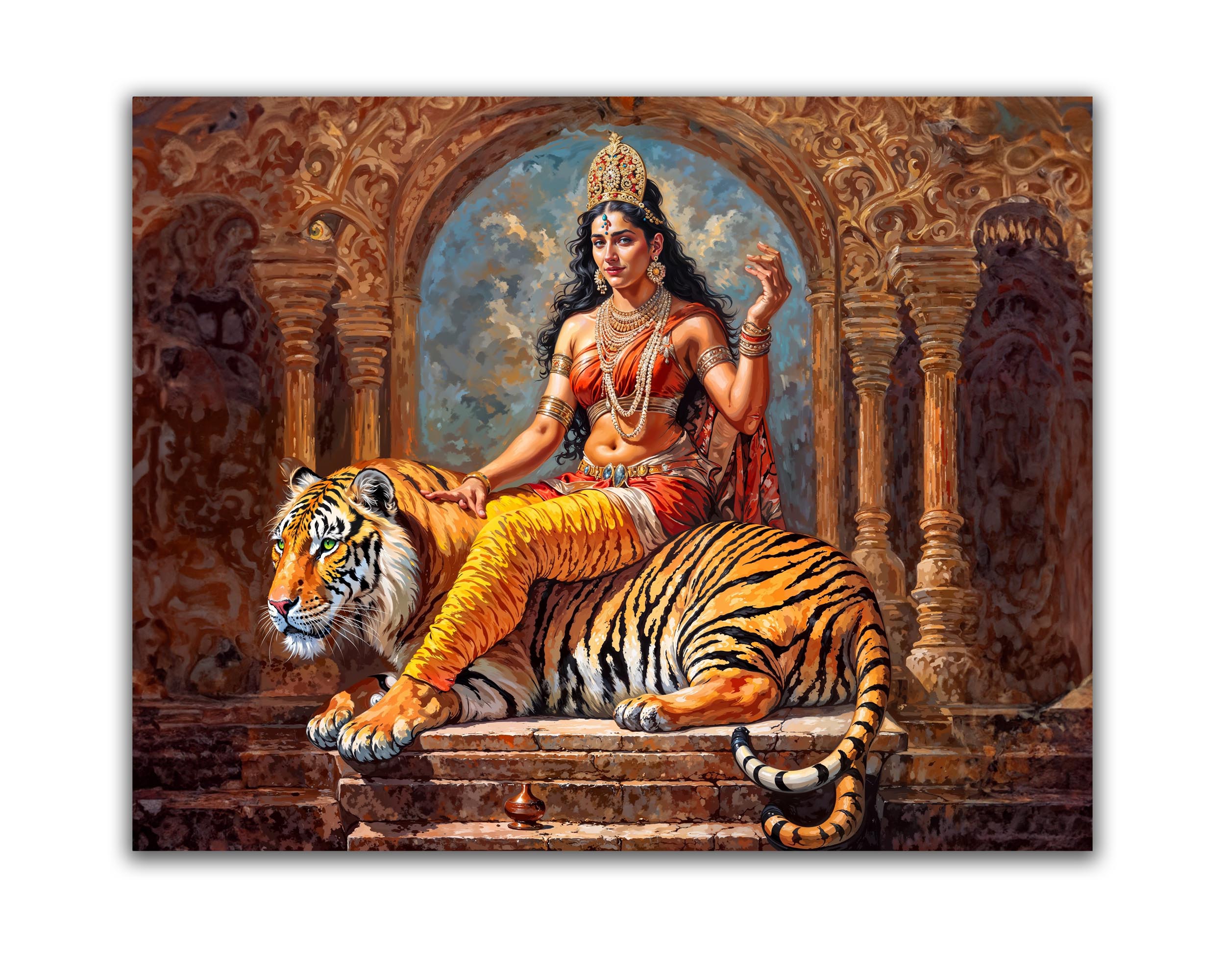 Parvati Canvas Wall Art-Indian Art-Spiritual Wall Art-0