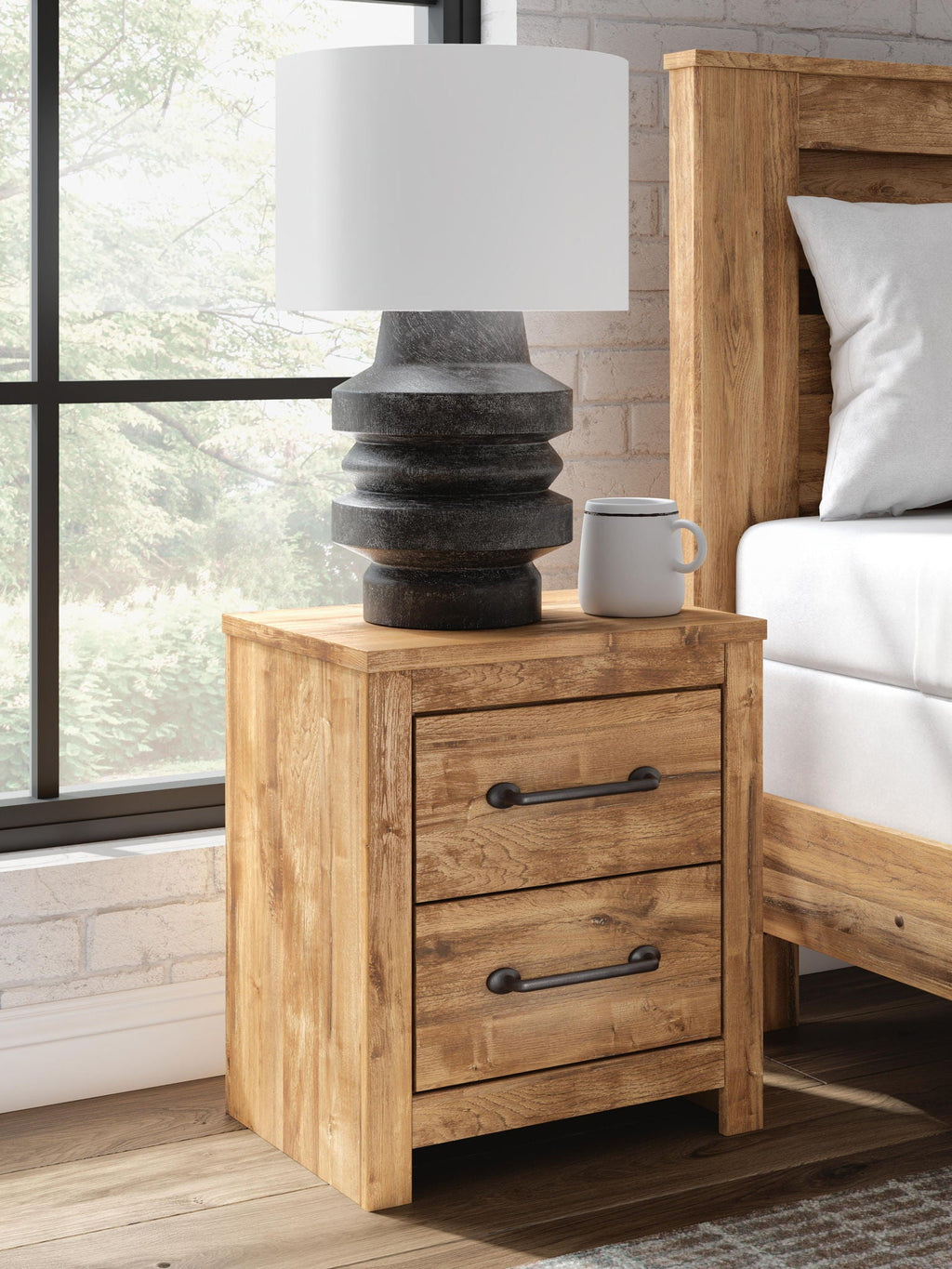 Maystonna - Two Drawer Night Stand - Brown-1