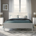 Modern Solid Wood Queen Size Platform Bed with Sturdy Wooden Slats Support,No Box Spring Needed, White(Old SKU:N701P301000K)