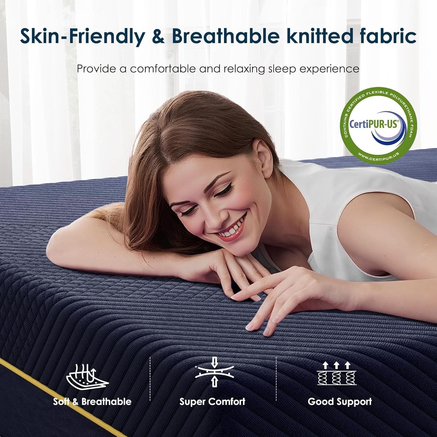 Queen 12Inch Cooling Gel Memory Foam Mattress CertipurUS-3
