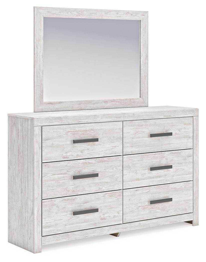 Cayboni - Dresser And Mirror - Whitewash-0