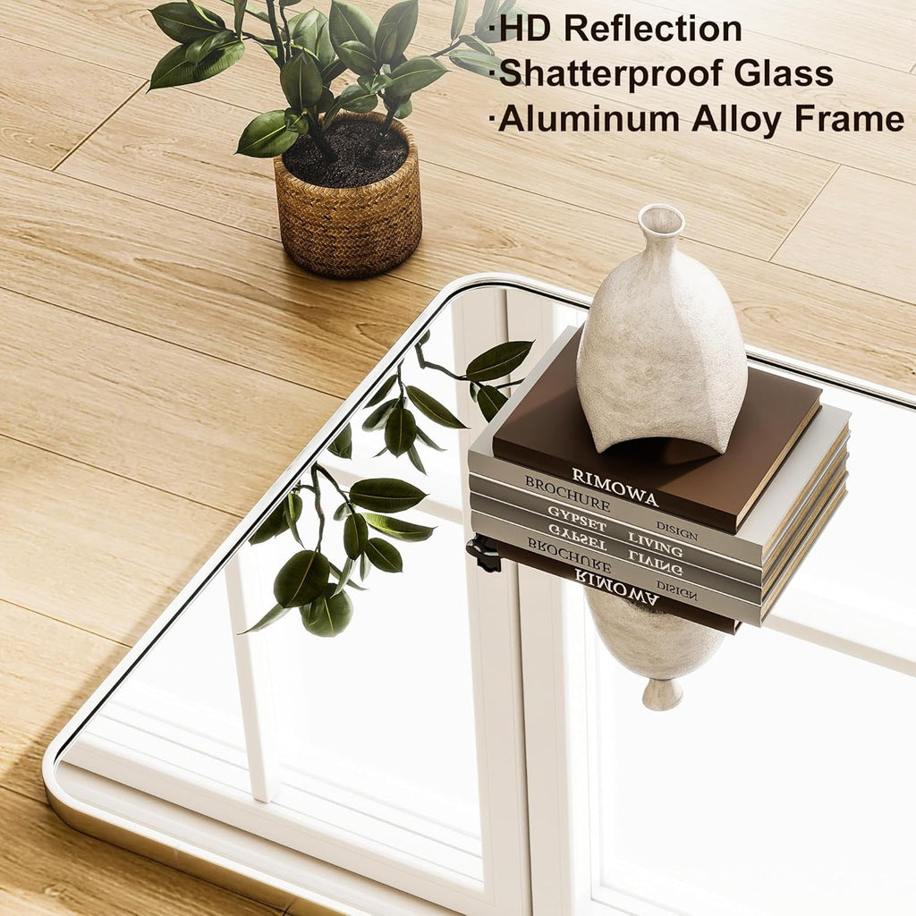 Silver Aluminum-Framed Full-Length Floor Mirror 56x21 Inches-2